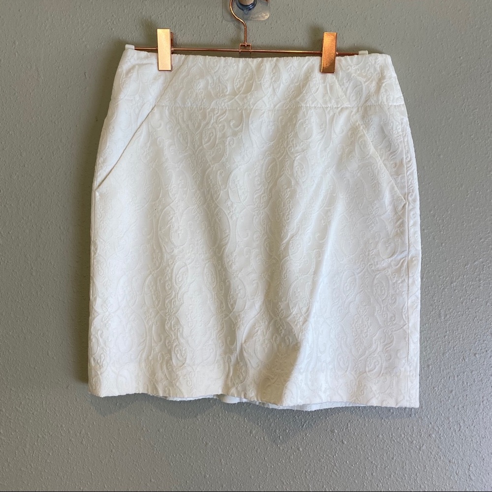 Loft white pencil skirt